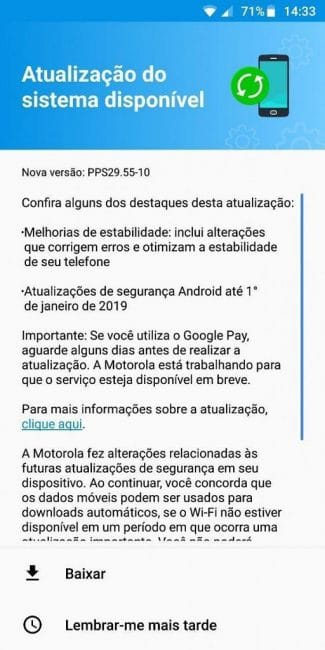 Moto G6 Android Pie