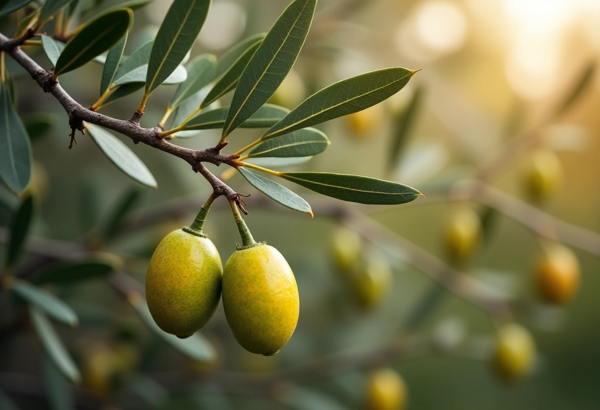 feuilles jaunes olive