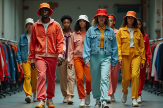 Groupe de modèles streetwear 90s backstage Atlanta