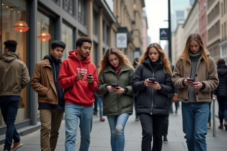 Groupe de jeunes en streetwear dans la ville