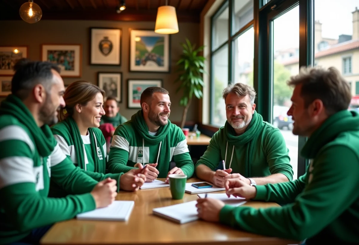 Supporters passionnes de rugby Paloise en discussion